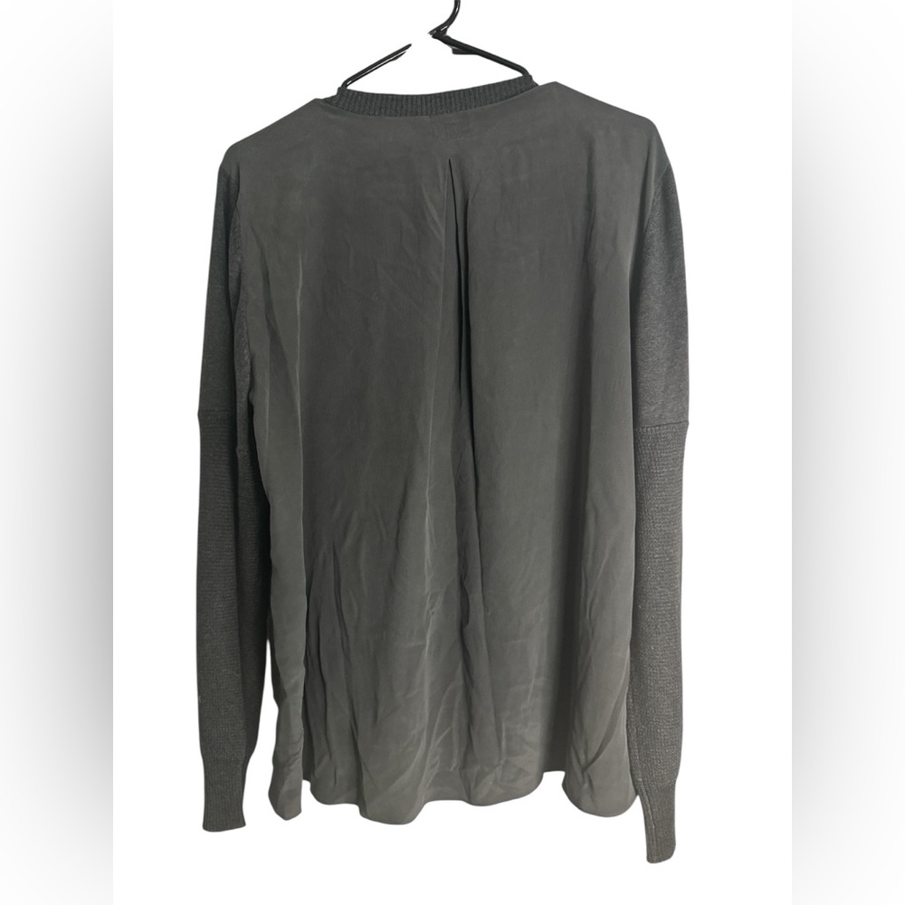 Elegant Charcoal Long Sleeve Blouse